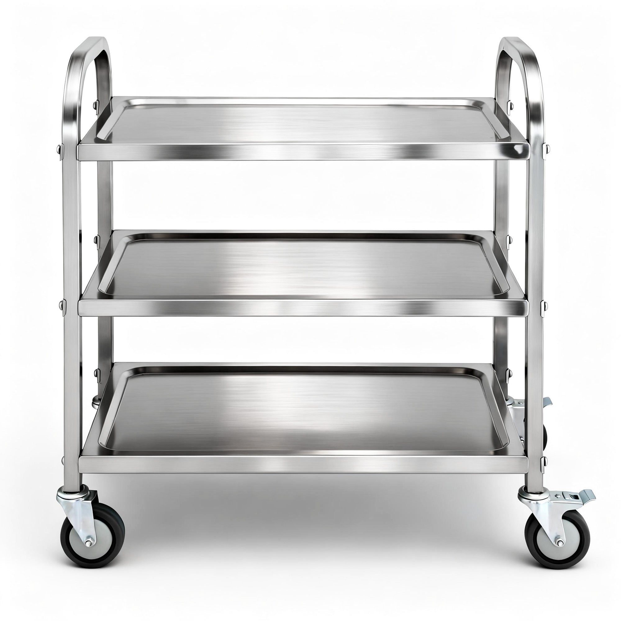 Cefito 3-Tier Stainless Steel Kitchen Trolley with Wheels 89X50X83cm-Furniture > Dining > Kitchen Sinks-PEROZ Accessories