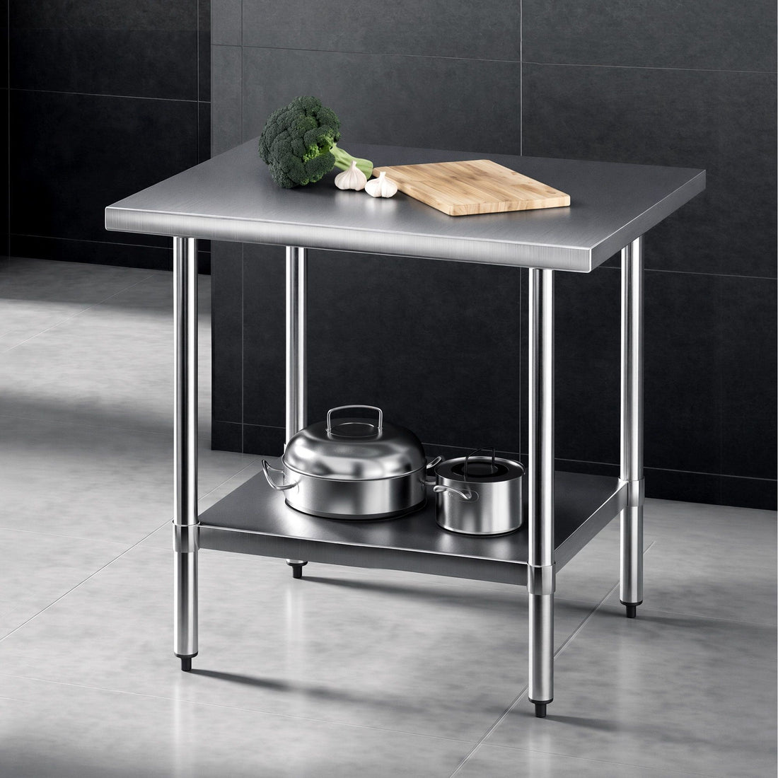 Cefito 914x762mm Stainless Steel Kitchen Bench 430-Furniture > Dining > Kitchen Sinks-PEROZ Accessories