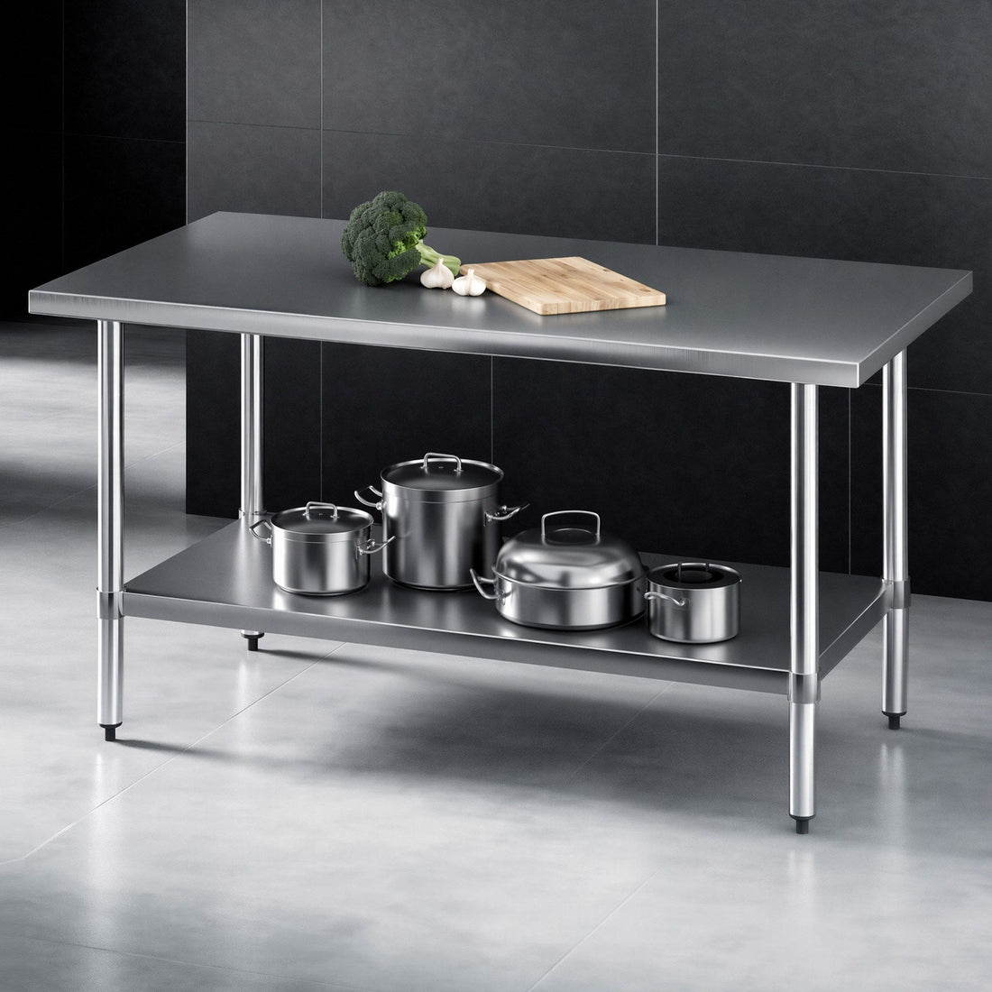 Cefito 1524x762mm Stainless Steel Kitchen Bench 430-Furniture > Dining > Kitchen Sinks-PEROZ Accessories