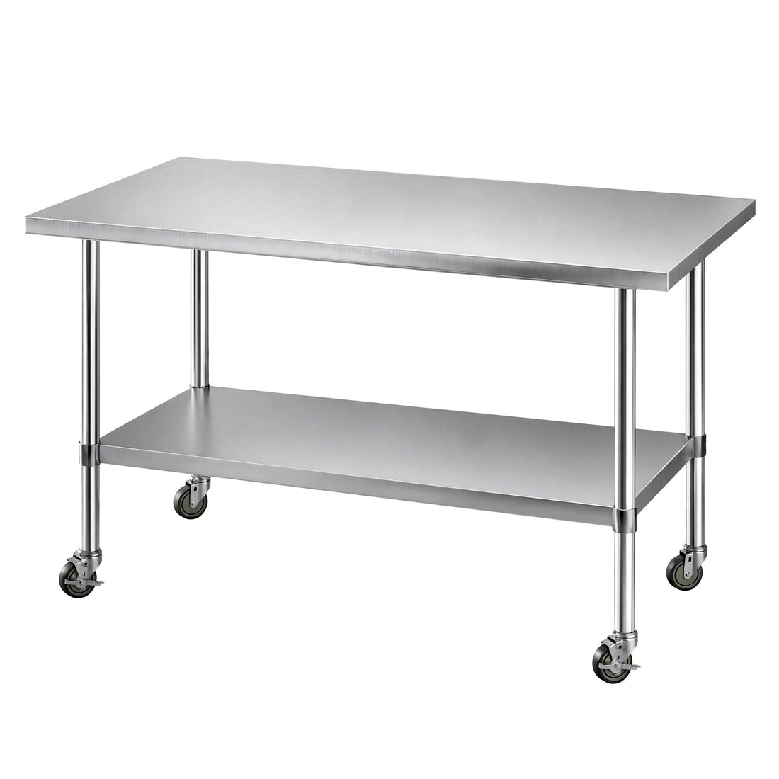Cefito 1524x762mm Stainless Steel Kitchen Bench w/ Splashback Work Table Prep Bench Commercial 430-Furniture > Dining > Kitchen Sinks-PEROZ Accessories