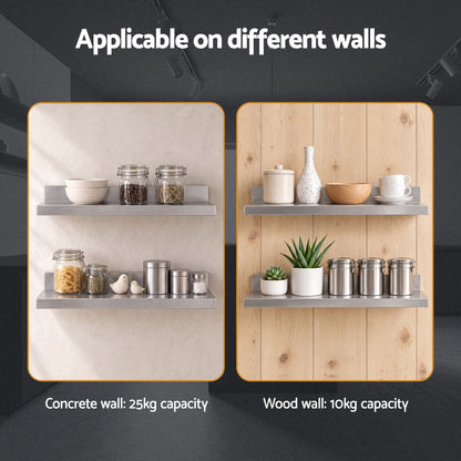 Cefito 610 x 220mm 430 Stainless Steel L-Shaped Kitchen Wall Shelf-Tools > Tools Storage > Wall Storage Racks-PEROZ Accessories