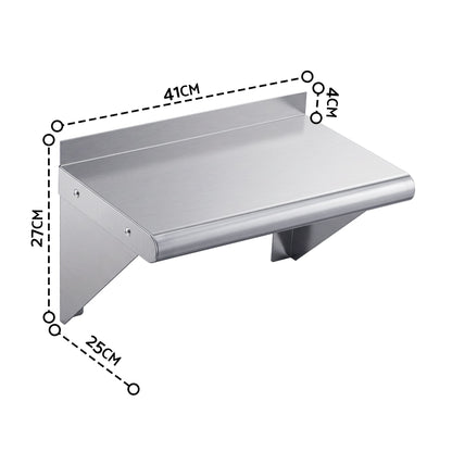 Cefito 410 x 250mm 430 Stainless Steel Compact Kitchen Wall Shelf-Tools > Tools Storage > Wall Storage Racks-PEROZ Accessories