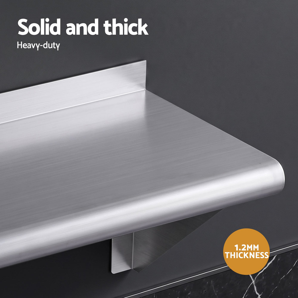 Cefito 410 x 250mm 430 Stainless Steel Compact Kitchen Wall Shelf-Tools > Tools Storage > Wall Storage Racks-PEROZ Accessories