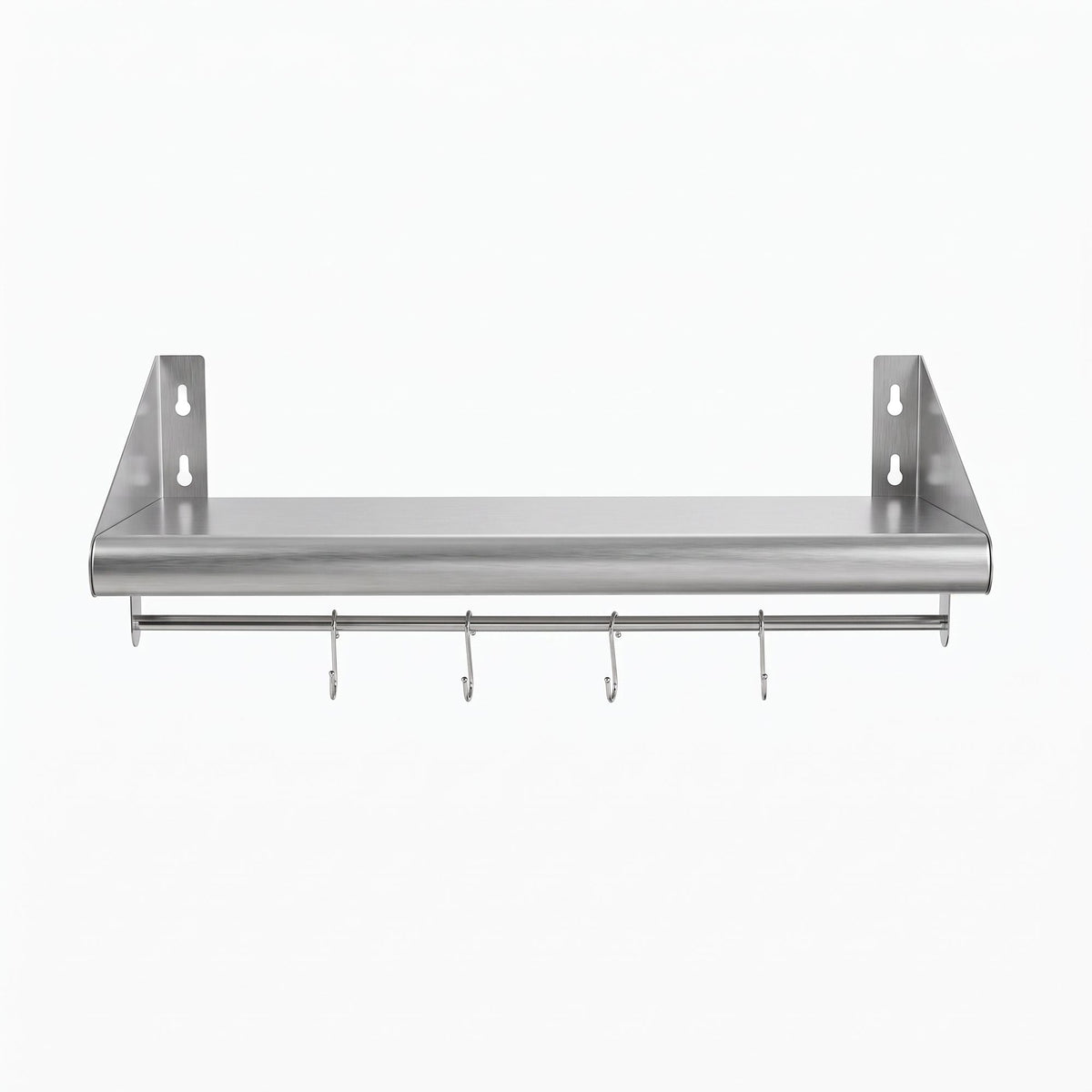 Cefito 610mm 430 Stainless Steel Wall Shelf with Hooks and Side Guards-Tools > Tools Storage > Wall Storage Racks-PEROZ Accessories