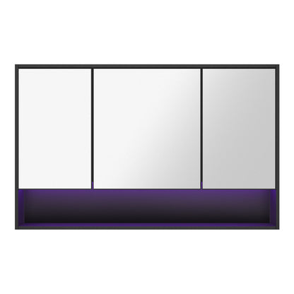 Welba Bathroom Mirror Cabinet LED Wall Storage 1200x750mm Black-Bathroom Cabinet-PEROZ Accessories
