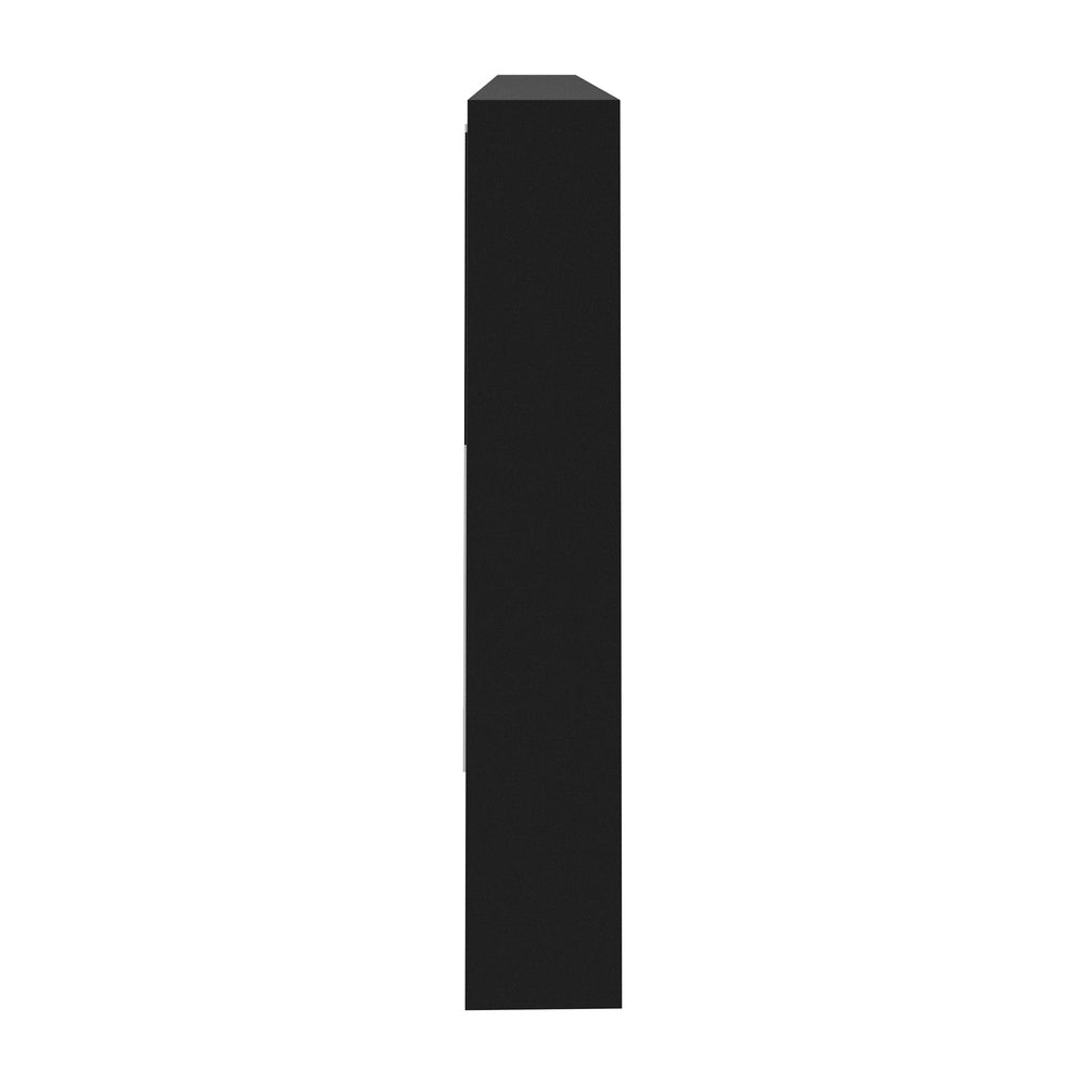 Welba Bathroom Mirror Cabinet LED Wall Storage 900x750mm Black-Bathroom Cabinet-PEROZ Accessories