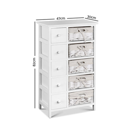 Artiss 5 Chest of Drawers with 5 Baskets - MAY-Drawers-PEROZ Accessories