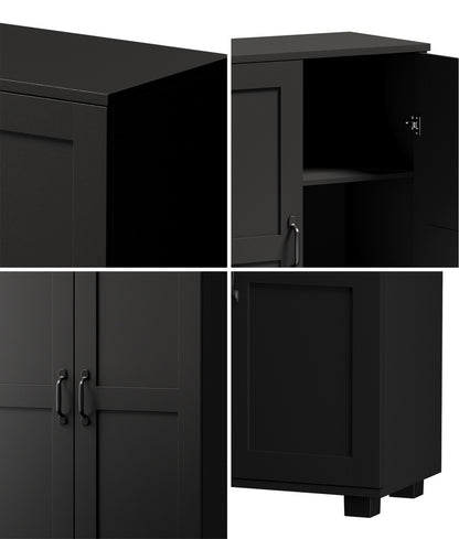 Oikiture Storage Cabinet Buffet Sideboard 2 Door Black-Storage Cabinet-PEROZ Accessories