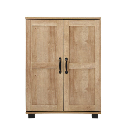 Oikiture Storage Cabinet Buffet Sideboard 2 Door Natural-Storage Cabinet-PEROZ Accessories