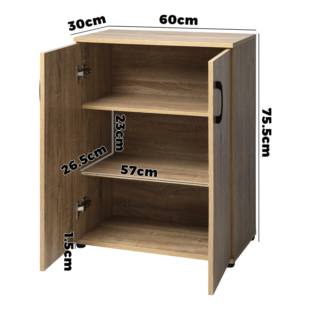 Oikiture Bathroom Storage Cabinet Sideboard Freestanding Cupboard Organiser-Sideboards-PEROZ Accessories