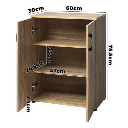 Oikiture Bathroom Storage Cabinet Sideboard Freestanding Cupboard Organiser-Sideboards-PEROZ Accessories