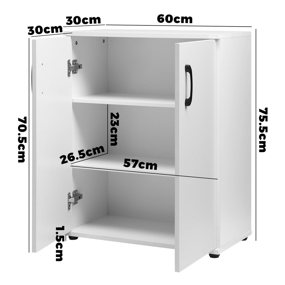 Oikiture Bathroom Cabinet Storage Sideboard Freestanding Cupboard Organiser-Sideboards-PEROZ Accessories
