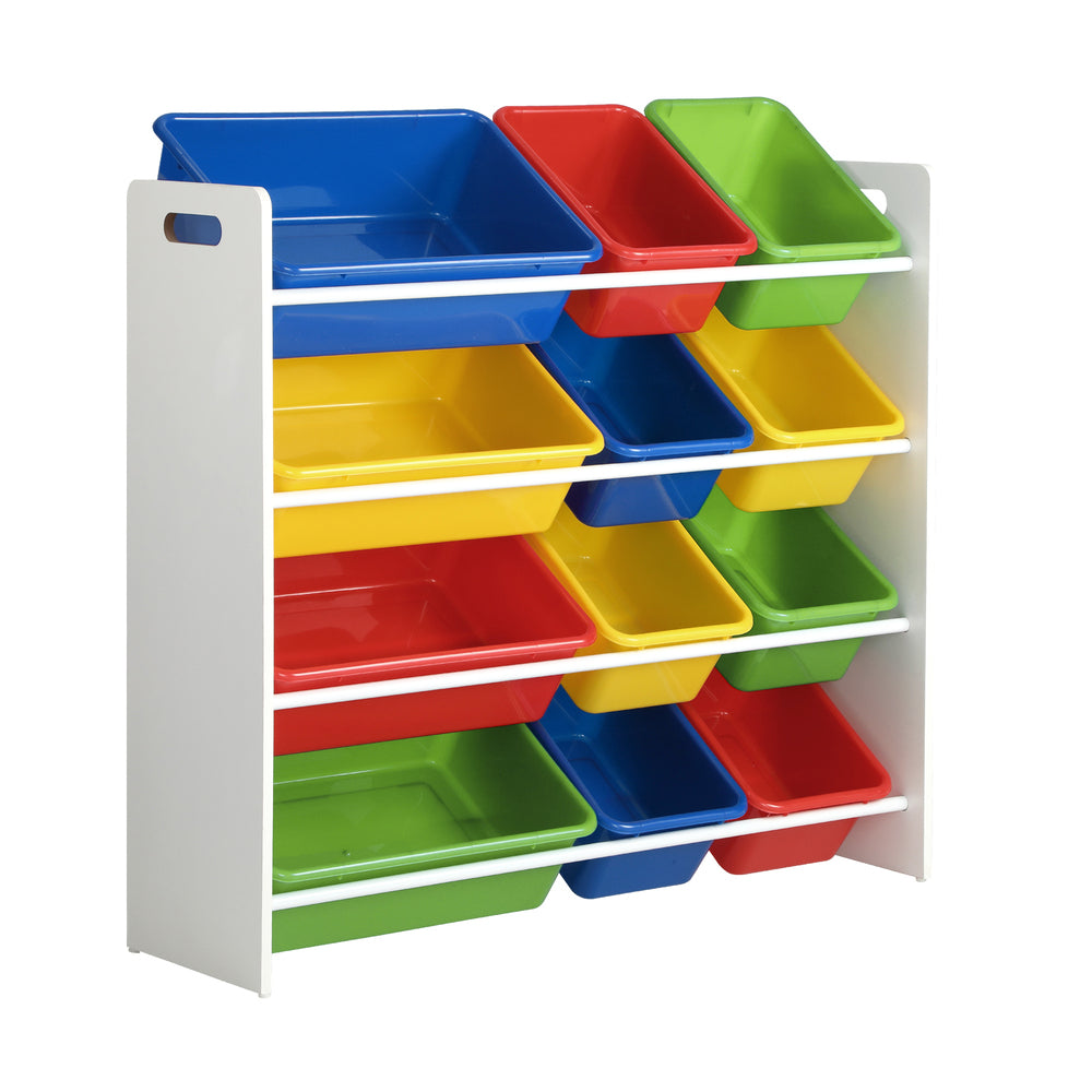 Oikiture Kids Toy Box Organiser 12 Bins Display Shelf Storage Rack Drawer-Kid Storage-PEROZ Accessories