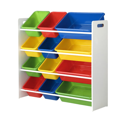 Oikiture Kids Toy Box Organiser 12 Bins Display Shelf Storage Rack Drawer-Kid Storage-PEROZ Accessories