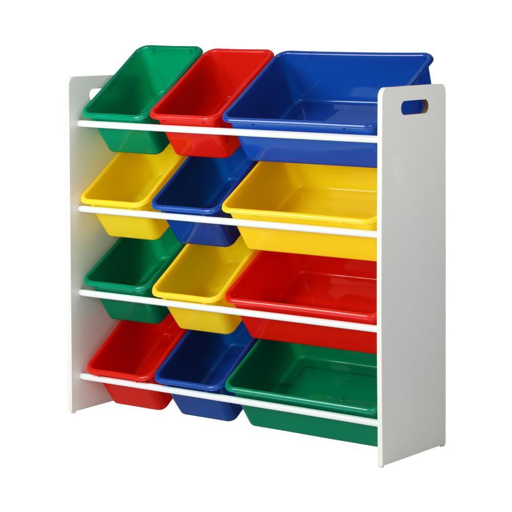 Oikiture Kids Toy Box Organiser 12 Bins Display Shelf Storage Rack Drawer-Kid Storages-PEROZ Accessories
