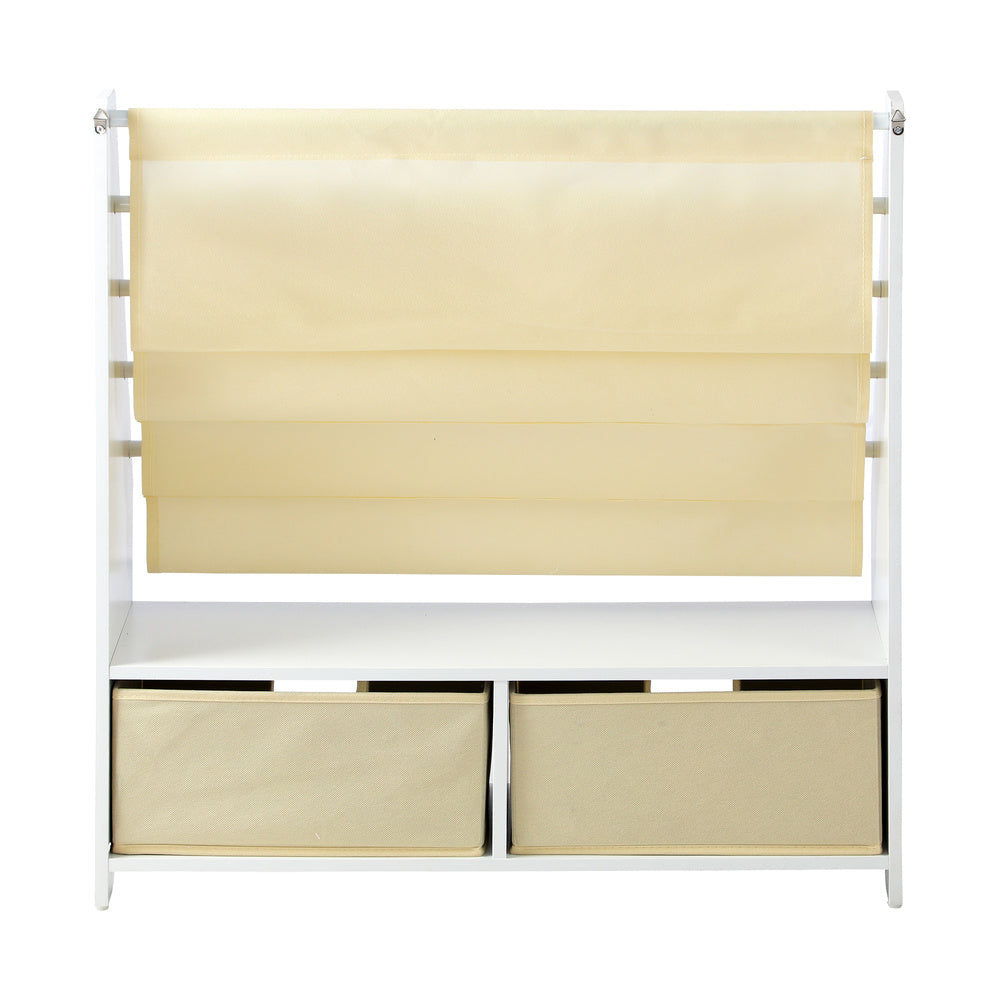 Oikiture 4 Tier Kids Bookshelf Bookcase with 2 Drawers Children Toy Storage Cabinet-Storage Cabinet-PEROZ Accessories