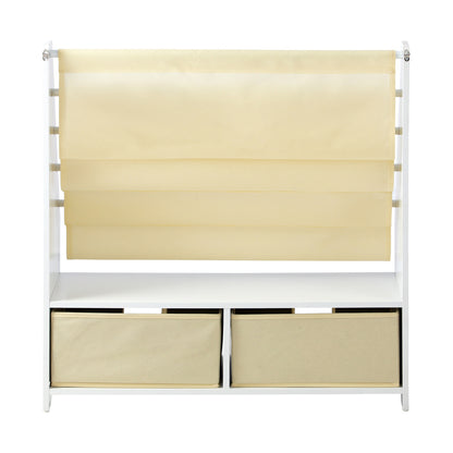 Oikiture 4 Tier Kids Bookshelf Bookcase with 2 Drawers Children Toy Storage Cabinet-Storage Cabinet-PEROZ Accessories