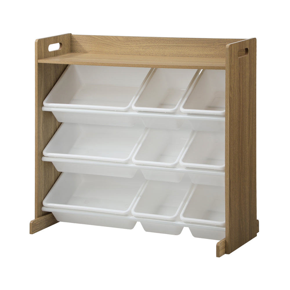 Oikiture 9 Bins Kids Toy Box Organiser Display Shelf-Kid Storage-PEROZ Accessories