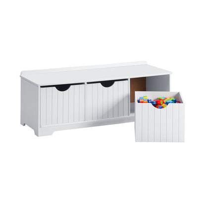Oikiture Kids Toy Storage Box Organiser Seating Bench-Kid Storage-PEROZ Accessories