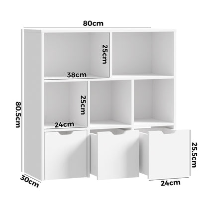 Oikiture Kids Storage Organiser Cabinet With Removable Box White-Kid Storage-PEROZ Accessories