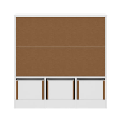 Oikiture Kids Storage Organiser Cabinet With Removable Box White-Kid Storage-PEROZ Accessories