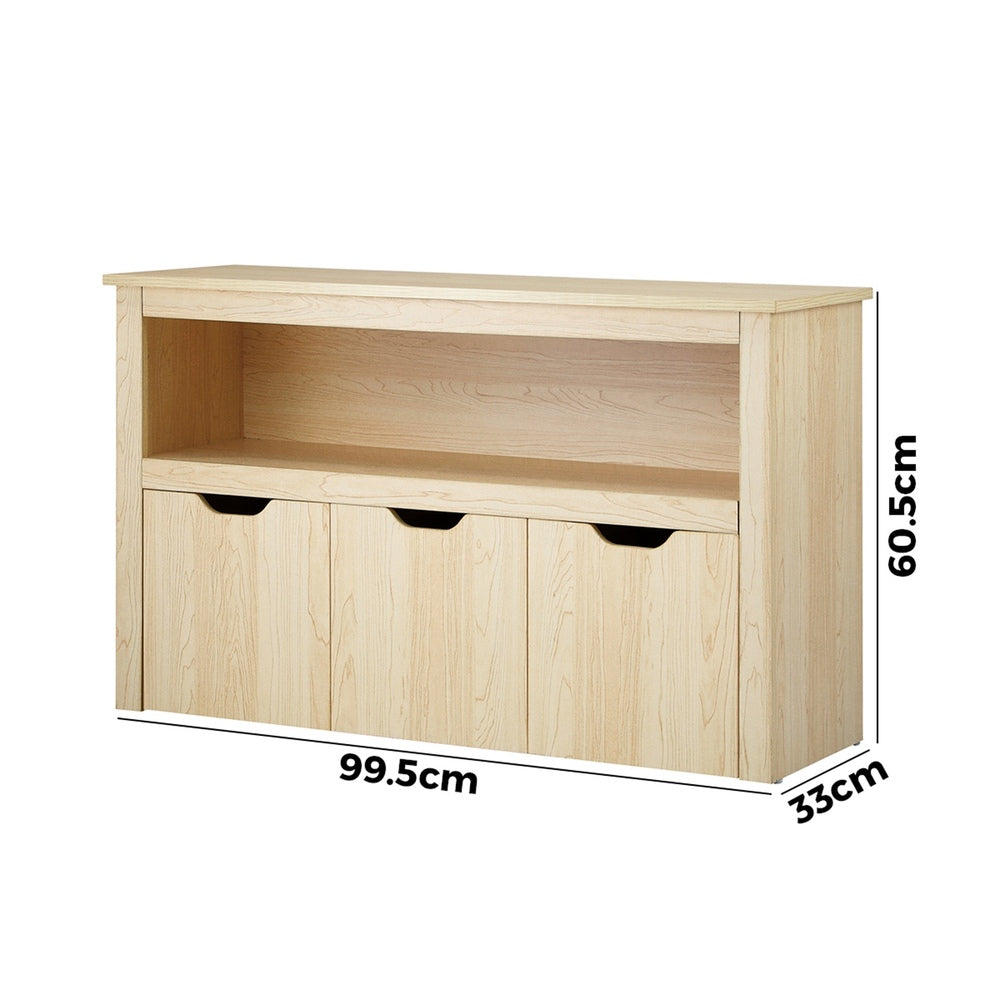 Oikiture Kids Toy Storage Cabinet With Storage Box Natural-Kid Storage-PEROZ Accessories