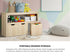 Oikiture Kids Toy Storage Cabinet With Storage Box Natural-Kid Storage-PEROZ Accessories