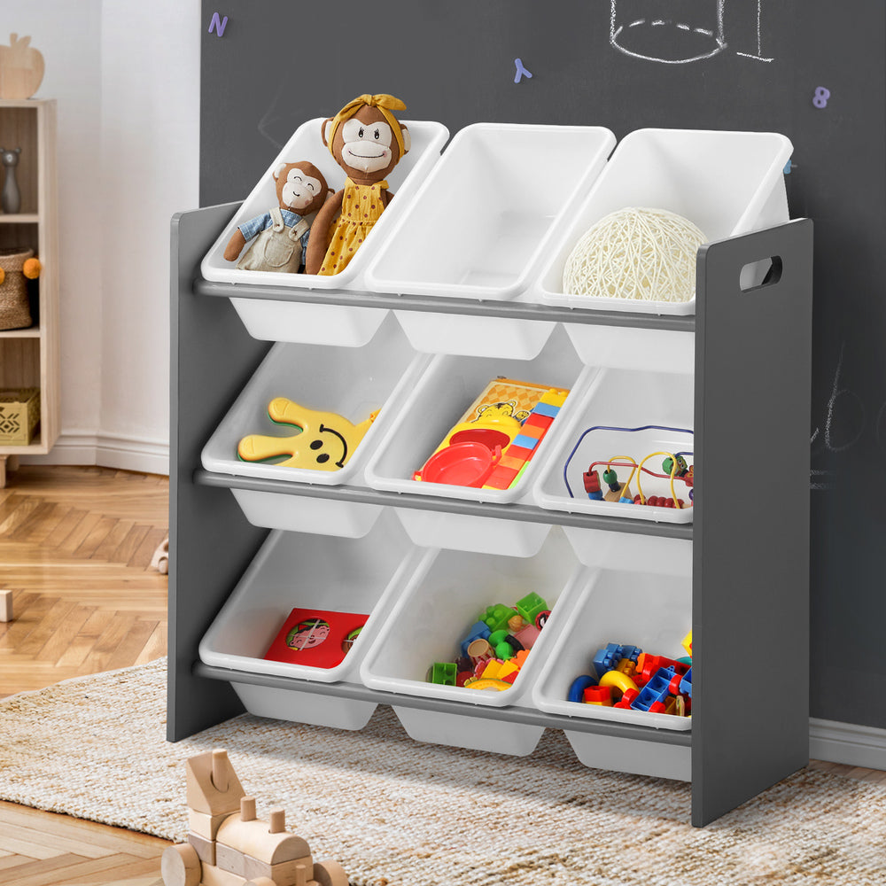 Oikiture Kids Storage 9 Bins Display Shelf Storage Rack-Kid Storage-PEROZ Accessories
