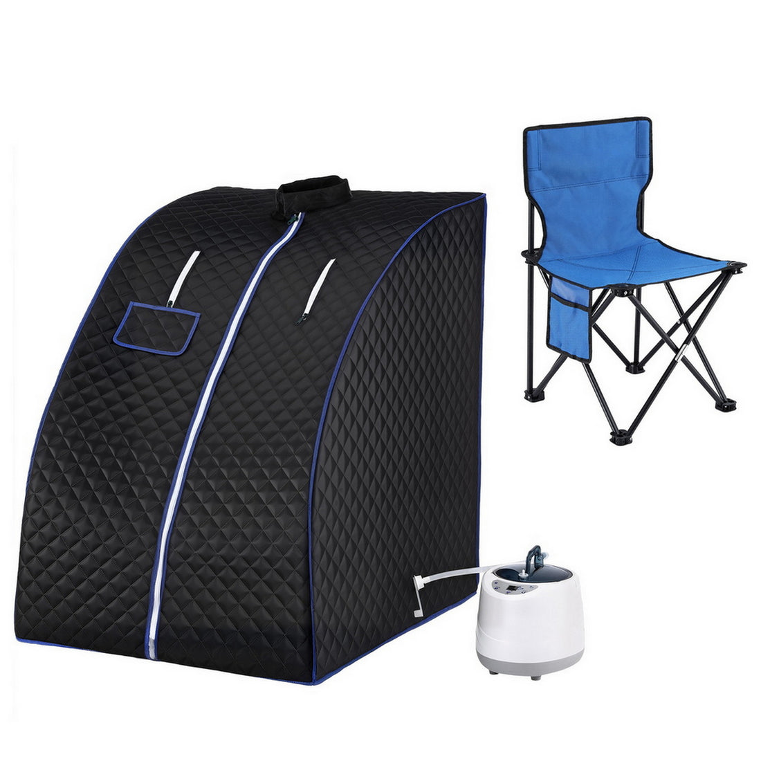 Devanti Portable Steam Sauna Tent 1000W 2L Steamer Pot Personal Home SPA Timer-Furniture > Office > Desks-PEROZ Accessories