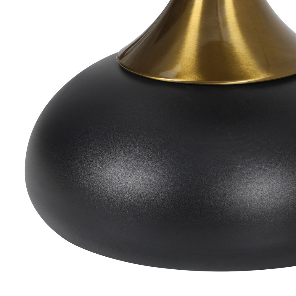 Oikiture Coffee Side Table Round Metal Black-Side Tables-PEROZ Accessories