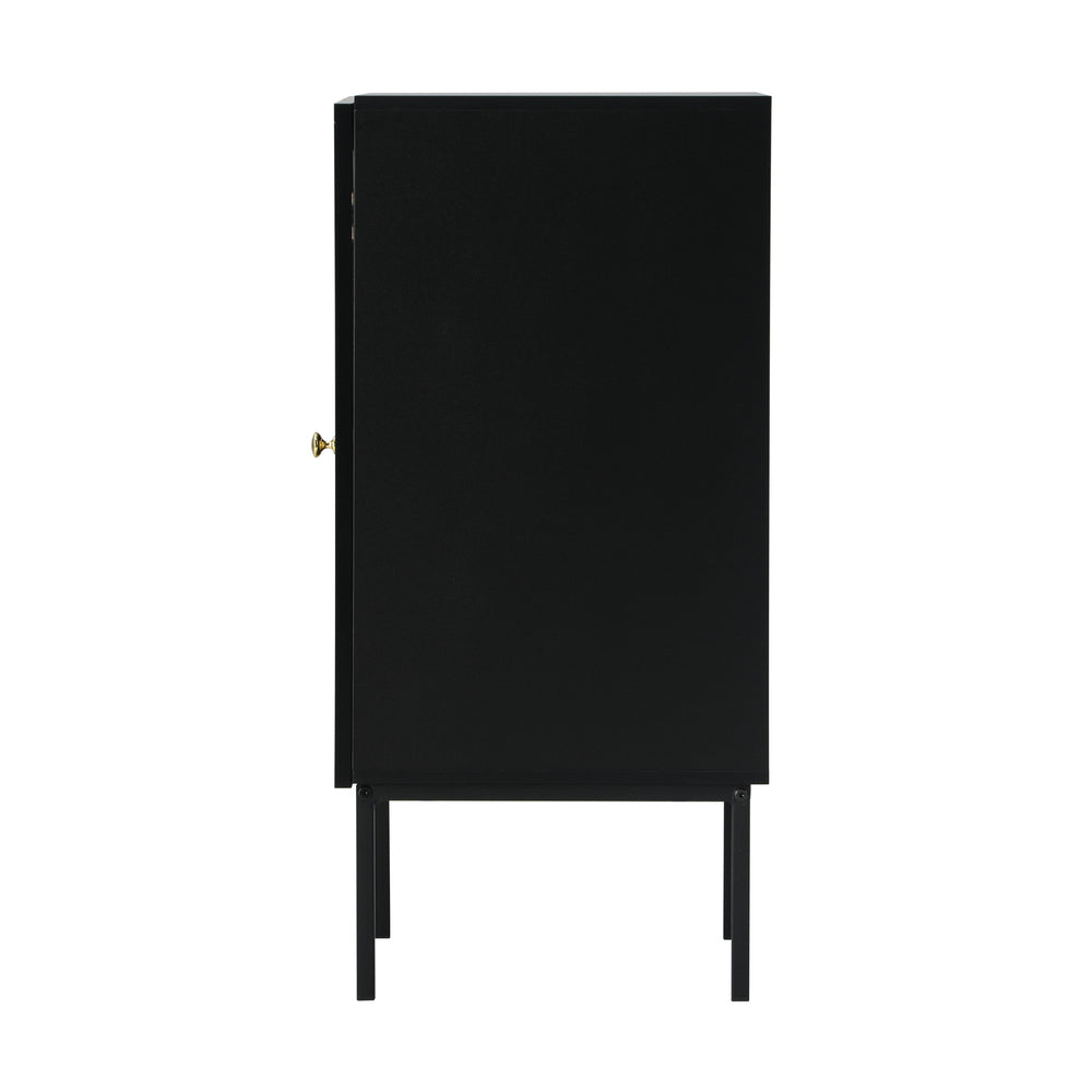 Oikiture Bathroom Cabinet Slim Tempered Glass Door Black-Bathroom Cabinets-PEROZ Accessories