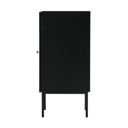 Oikiture Bathroom Cabinet Slim Tempered Glass Door Black-Bathroom Cabinets-PEROZ Accessories