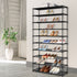 Artiss Shoe Rack Cabinet Stackable 50 Pairs 10-Tier Black-Shoe Storage Cabinets-PEROZ Accessories