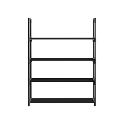 Artiss Shoe Rack Cabinet Stackable 4-tier 12 Pairs Black-Shoe Storage Cabinets-PEROZ Accessories