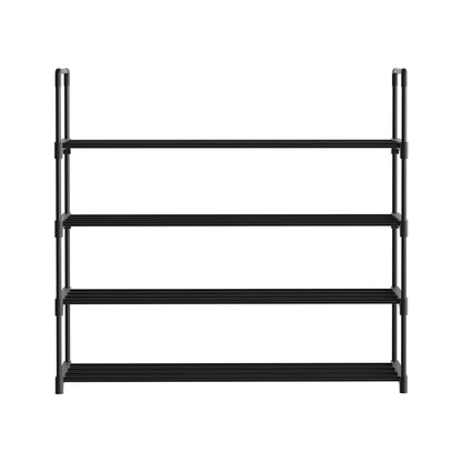 Artiss Shoe Rack 4-tier 16 Pairs Stackable Black-Shoe Storage Cabinets-PEROZ Accessories