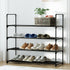 Artiss Shoe Rack 4-tier 16 Pairs Stackable Black-Shoe Storage Cabinets-PEROZ Accessories