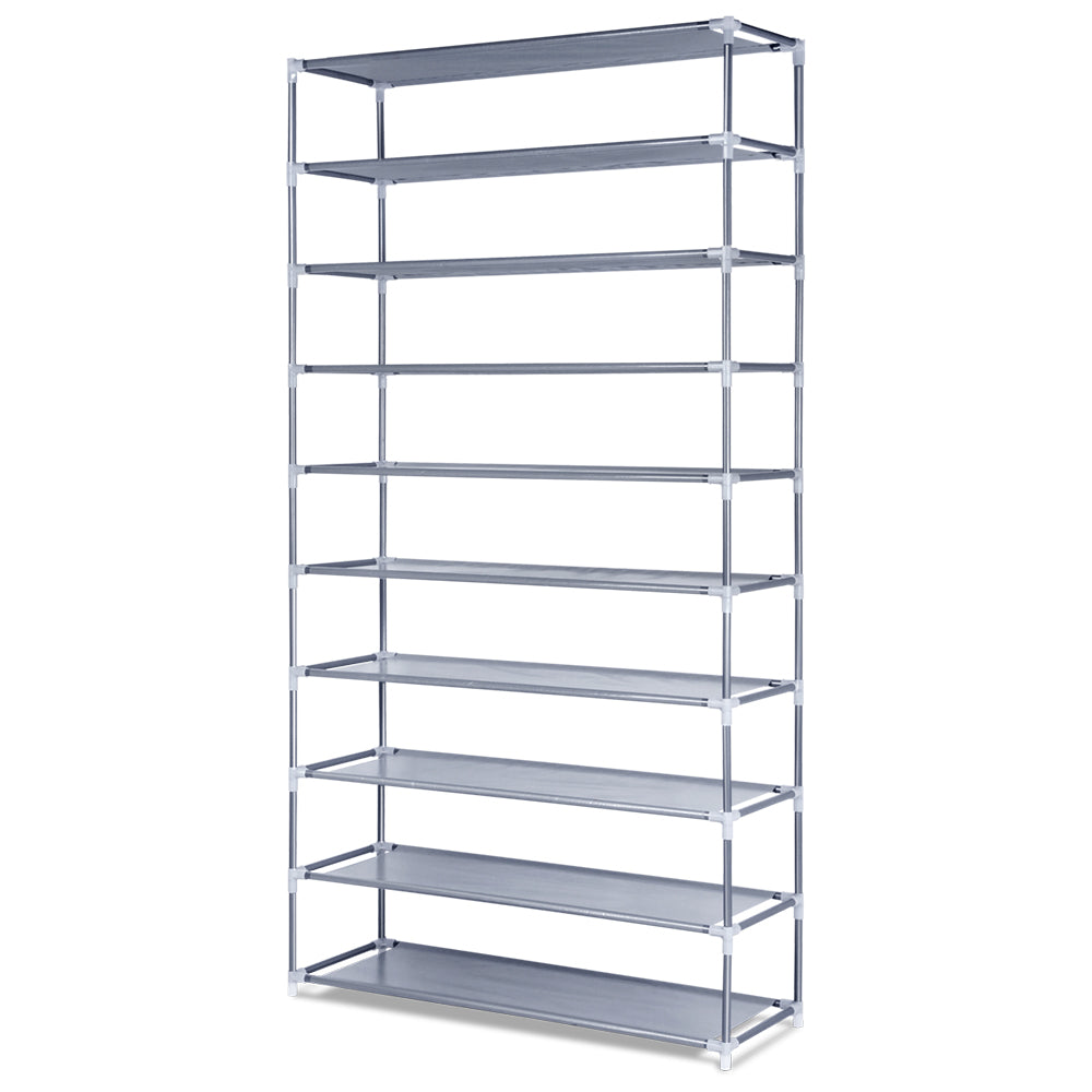 Artiss Shoe Rack Cabinet Stackable 10-Tier Grey-Shoe Storage Cabinets-PEROZ Accessories