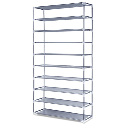 Artiss Shoe Rack Cabinet Stackable 10-Tier Grey-Shoe Storage Cabinets-PEROZ Accessories