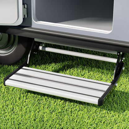 Weisshorn Manual Pull Out Caravan Step Folding RV Entry Stair 200KG Capacity Non-Slip Aluminium-Auto Accessories > Auto Accessories Others > Automotive Loading Ramps-PEROZ Accessories