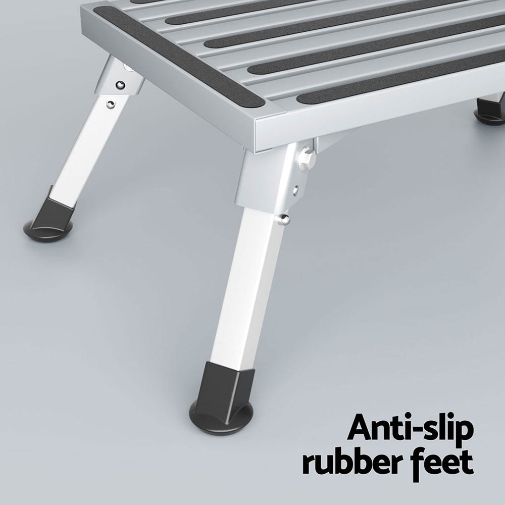 Weisshorn Caravan Step Folding Aluminium Step Ladder Stool-Outdoor Recreation &gt; Camping &gt; Camp Furniture-PEROZ Accessories