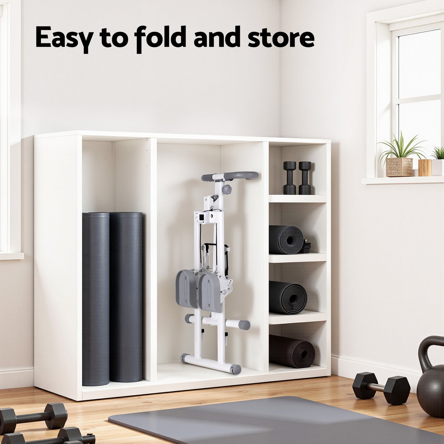 Everfit Step Machine Stair Climber for Home Gym Exercise Foldable LED Display Adjustable Handlebar-Sports &amp; Fitness > Exercise, Gym &amp; Fitness > Gym &amp; Training Step-PEROZ Accessories