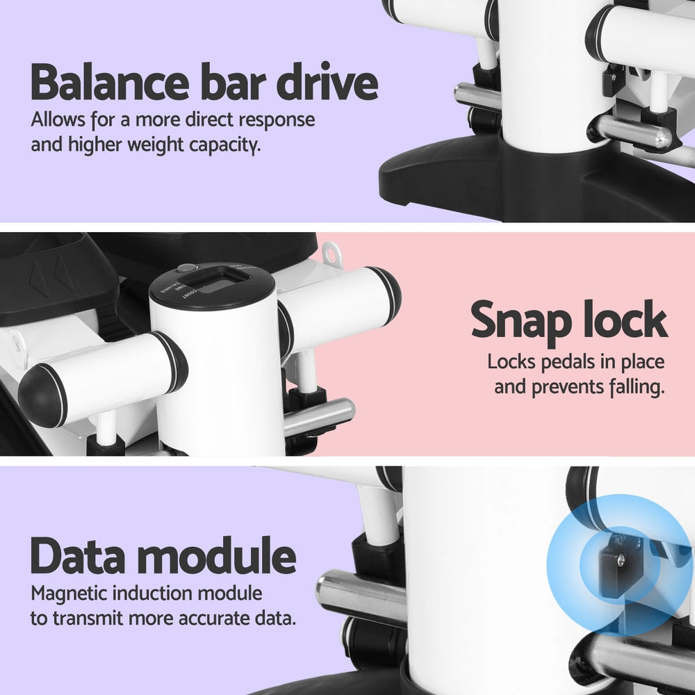 Everfit Mini Stepper Resistance Rope Aerobic Step Trainer Home Workout 150KG-Sports &amp; Fitness &gt; Exercise, Gym &amp; Fitness &gt; Gym &amp; Training Step-PEROZ Accessories