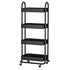 Artiss Storage Trolley Kitchen Cart 4 Tiers Black-Furniture > Dining-PEROZ Accessories