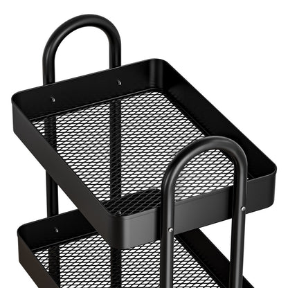 Artiss Storage Trolley Kitchen Cart 4 Tiers Black-Furniture &gt; Dining-PEROZ Accessories