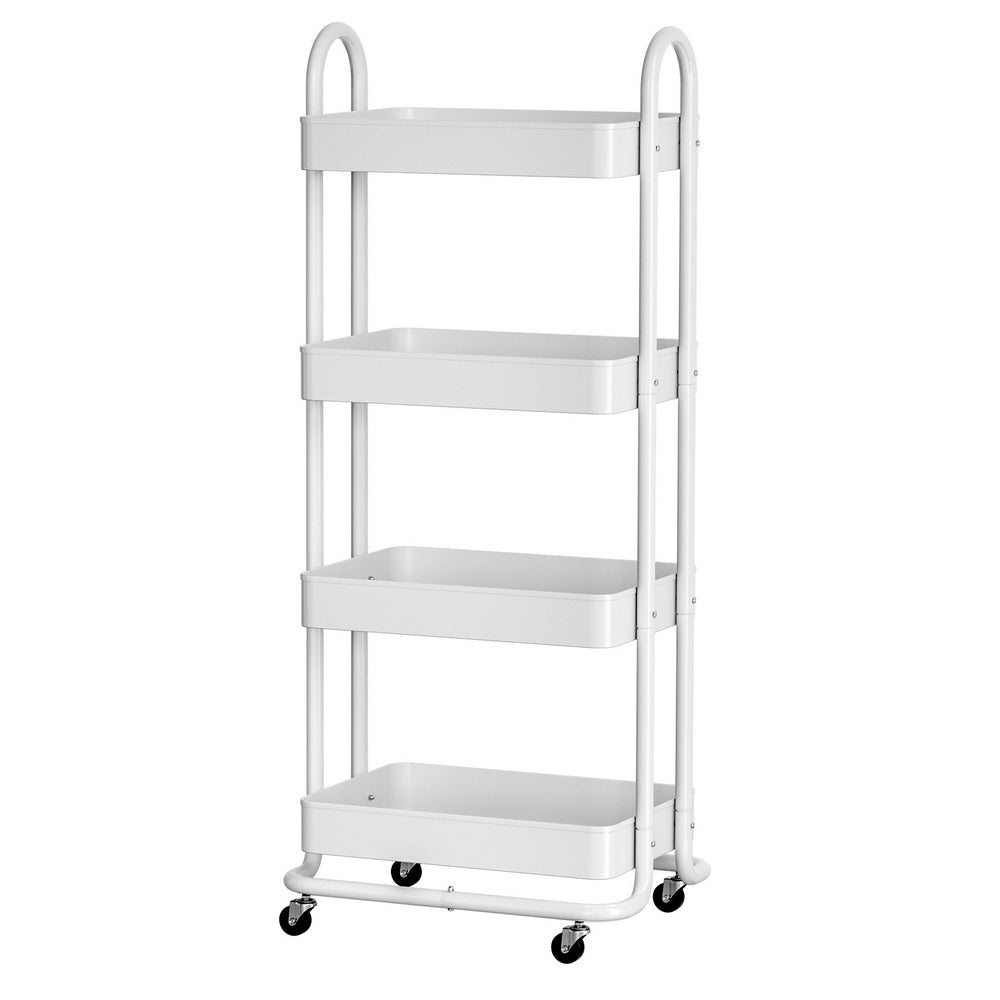 Artiss Storage Trolley Kitchen Cart 4 Tiers White-Furniture &gt; Dining-PEROZ Accessories