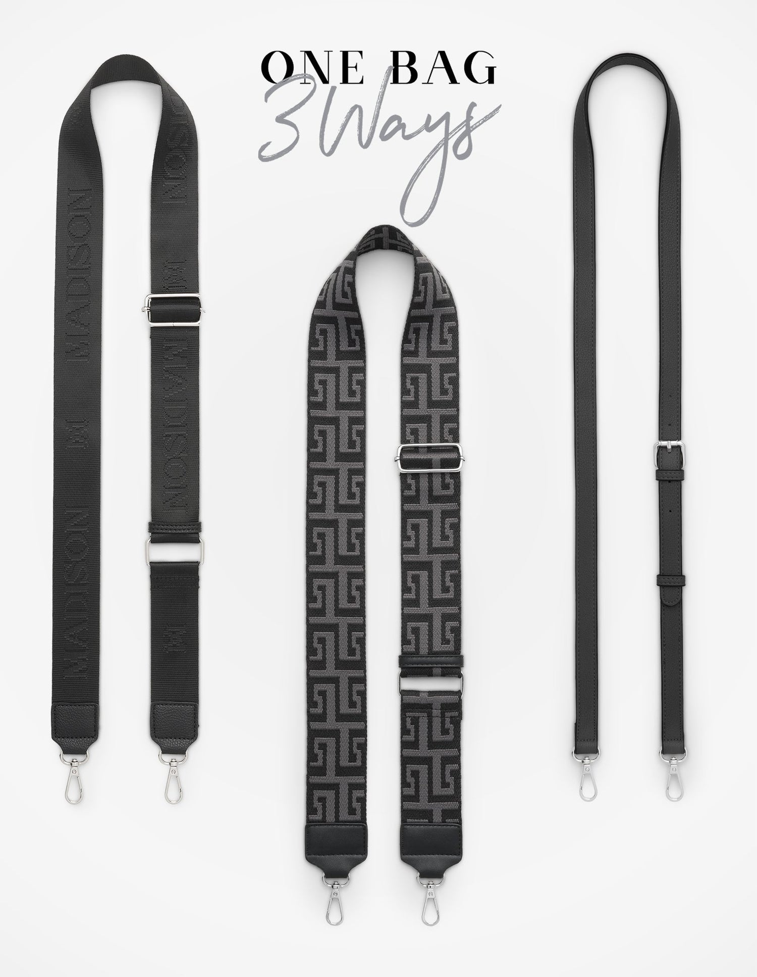 Monica Crossbody Bag &amp; 3 Straps - One Bag 3 Ways-Handbags-PEROZ Accessories