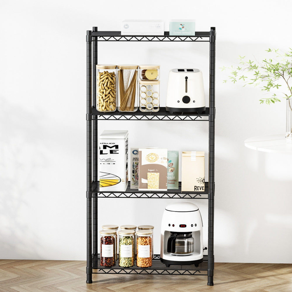 Artiss 4-Tier Shelving Unit Adjustable Garage Storage Shelves Kitchen Rack Steel-Furniture &gt; Dining &gt; Kitchen &amp; Dining Trolleys-PEROZ Accessories