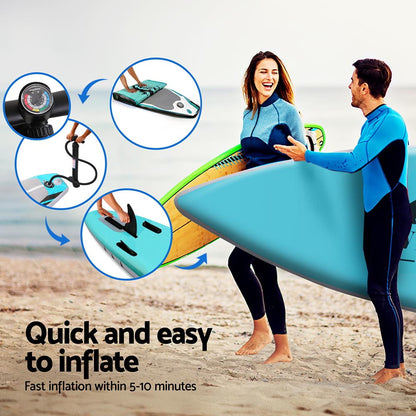 Weisshorn Stand Up Paddle Board 10.5ft Inflatable SUP Surfboard Paddleboard Kayak Surf Green-Outdoor Recreation &gt; Boating &gt; Paddleboards-PEROZ Accessories