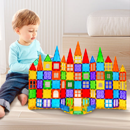 Playpals Kids Magnetic Tiles Blocks Building Educational Toys 100PCS-Kid Building Toys-PEROZ Accessories