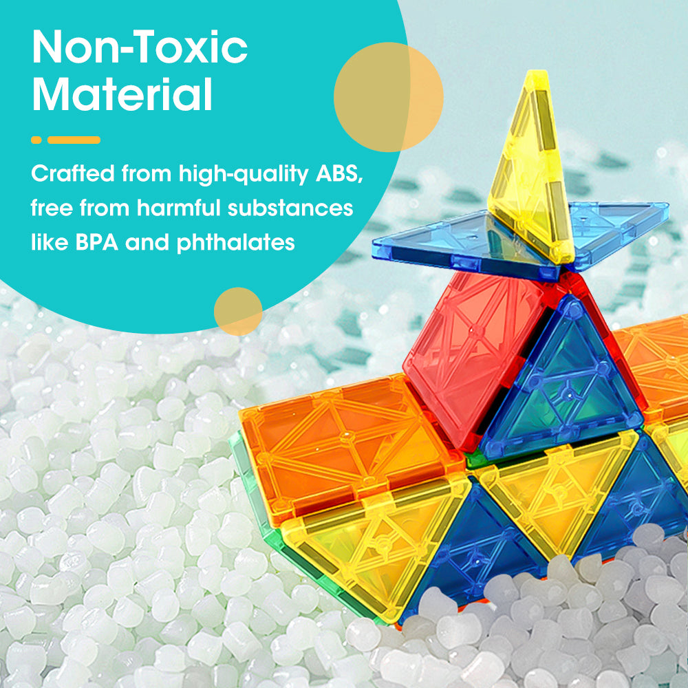 Playpals Kids Magnetic Tiles Blocks Building Educational Toys 100PCS-Kid Building Toys-PEROZ Accessories